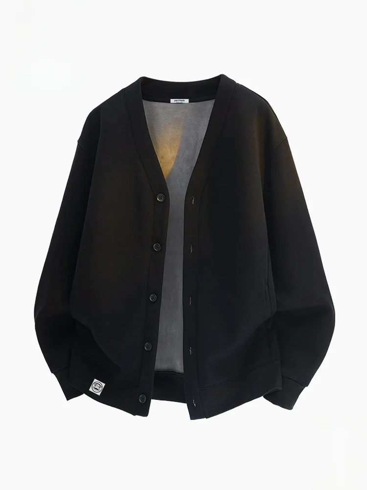 

M Hoodie Pure Color V-ne Open Cardigan Sweatirt Casual Sle Winter Warmth Thiened Long Sve Cotton Pol...
