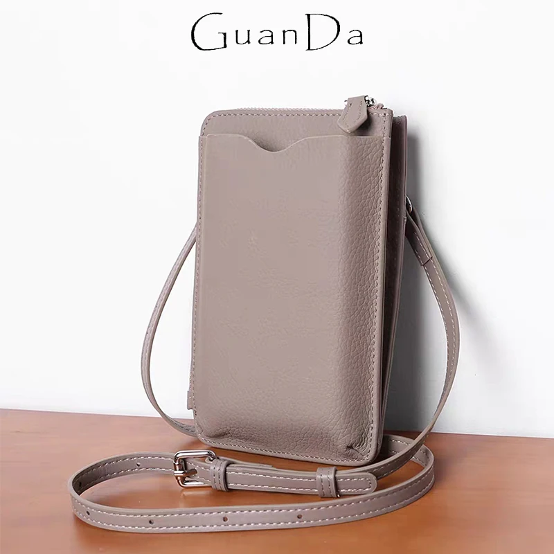 Borsa per cellulare di grande capacità di marca di lusso da donna iniziali personalizzate Pochette Mobile in pelle bovina borsa a tracolla Casual