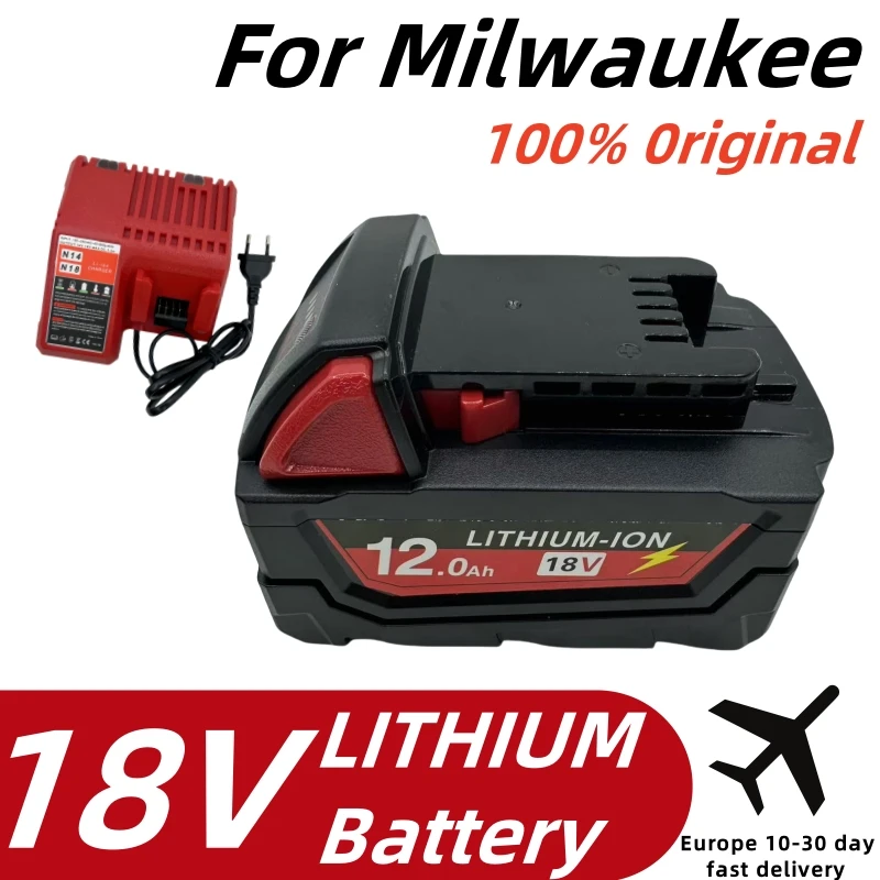 100%Original 12.0AH For Milwaukee M18 18V Replacement For Milwaukee M18B5 XC Li-ion battery48-11-1815 48-11-1850 2604-22 2604-20