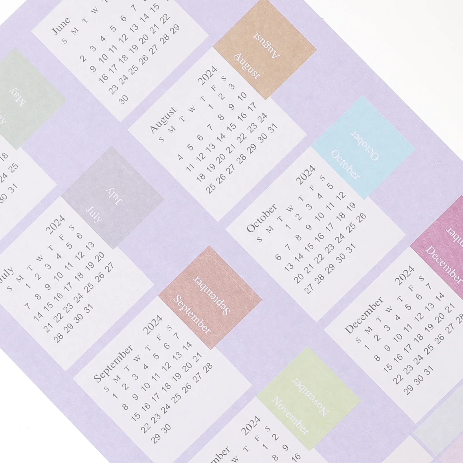 

8pcs Calendar Stickers 4 Sheets Monthly Index Labels Colorful Adhesive Notepad Tabs Sticky Page Markers For Planner Notebook