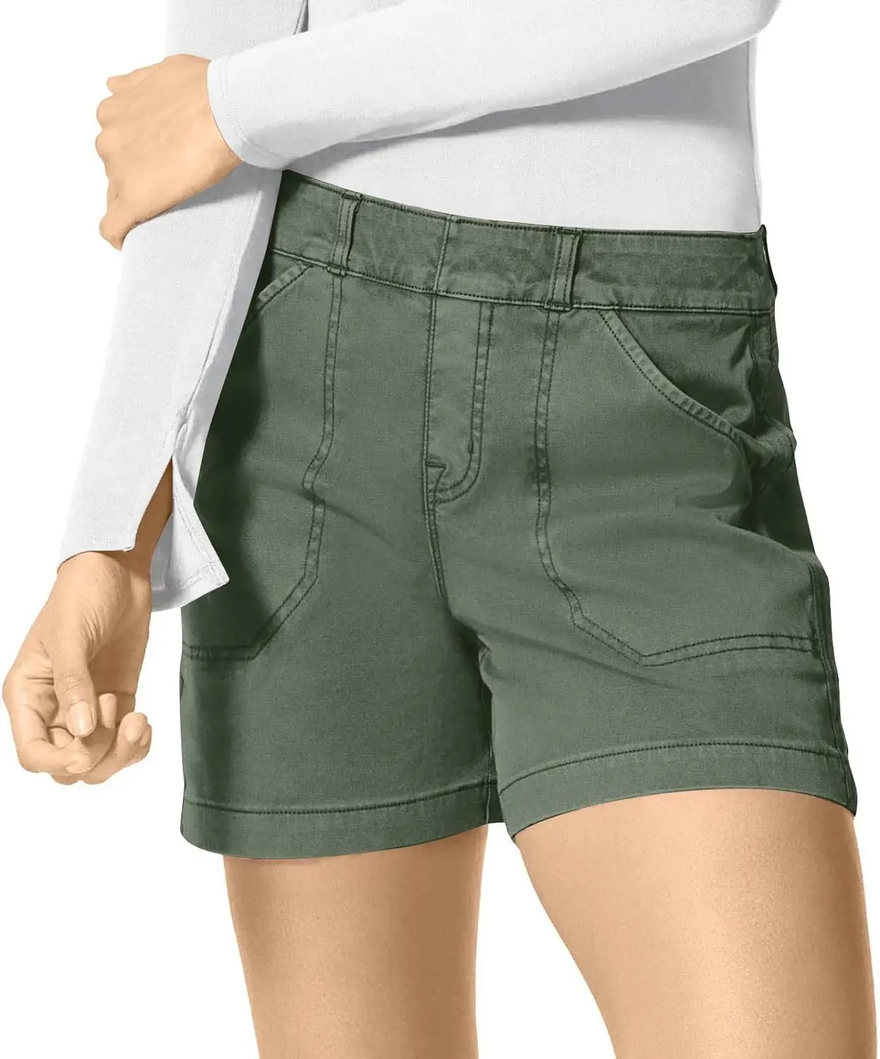

Women's Stretch Diagonal Shorts for Summer Casual Bermuda Elastic Waist Stretch Denim Booty Y2k Shorts Jeans Rainbow