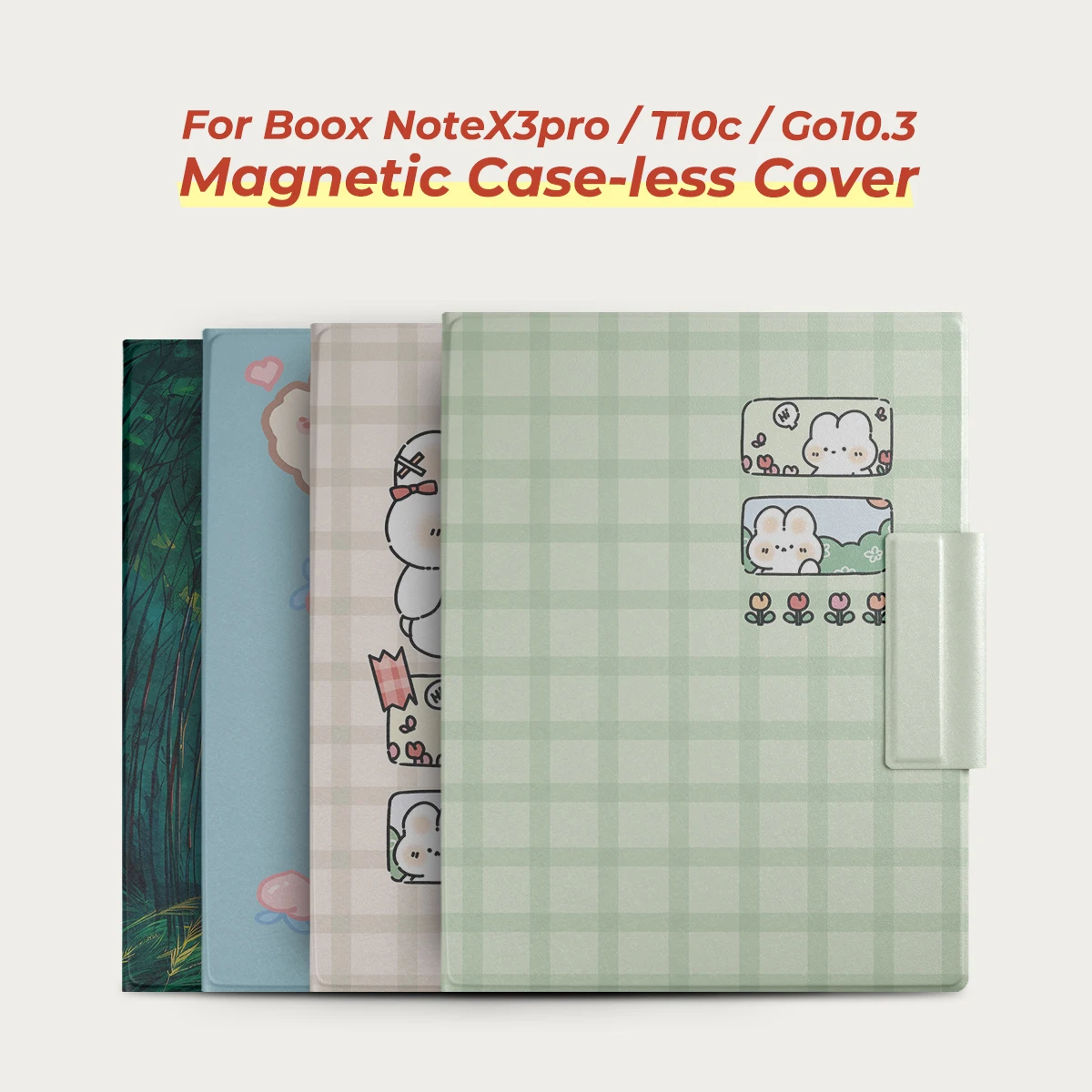 Twosheep Cute Illustration Magnetic Case suit for Boox Go10.3 GenII Lumi Go 10.3 NoteX3pro T10C 10.3 Inch Cover Slim Folio