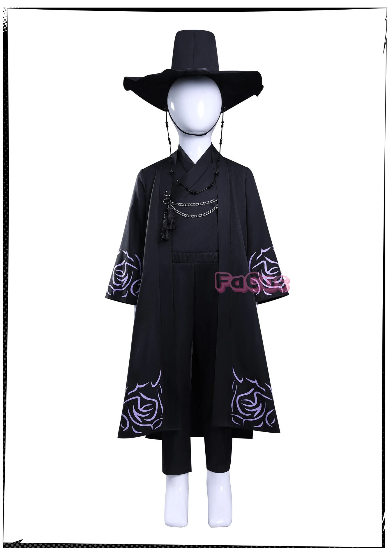 Костюм для косплея Saja для мальчиков KPop, охотники на демонов, Jinu Saja, халат, черная униформа, шляпа, серьги, сценическое представление, вечеринка на Хэллоуин