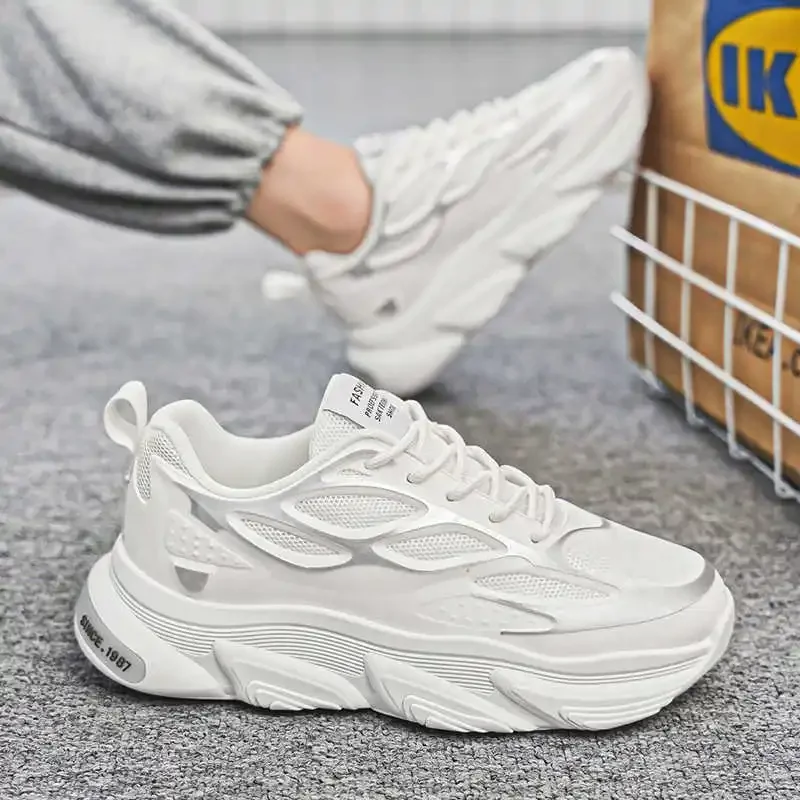 

Natural Leather Height Increasing Men's Shoes Sneakers Luxury Basketball Outdoor Summer Shoes For Men Casual Sports Play