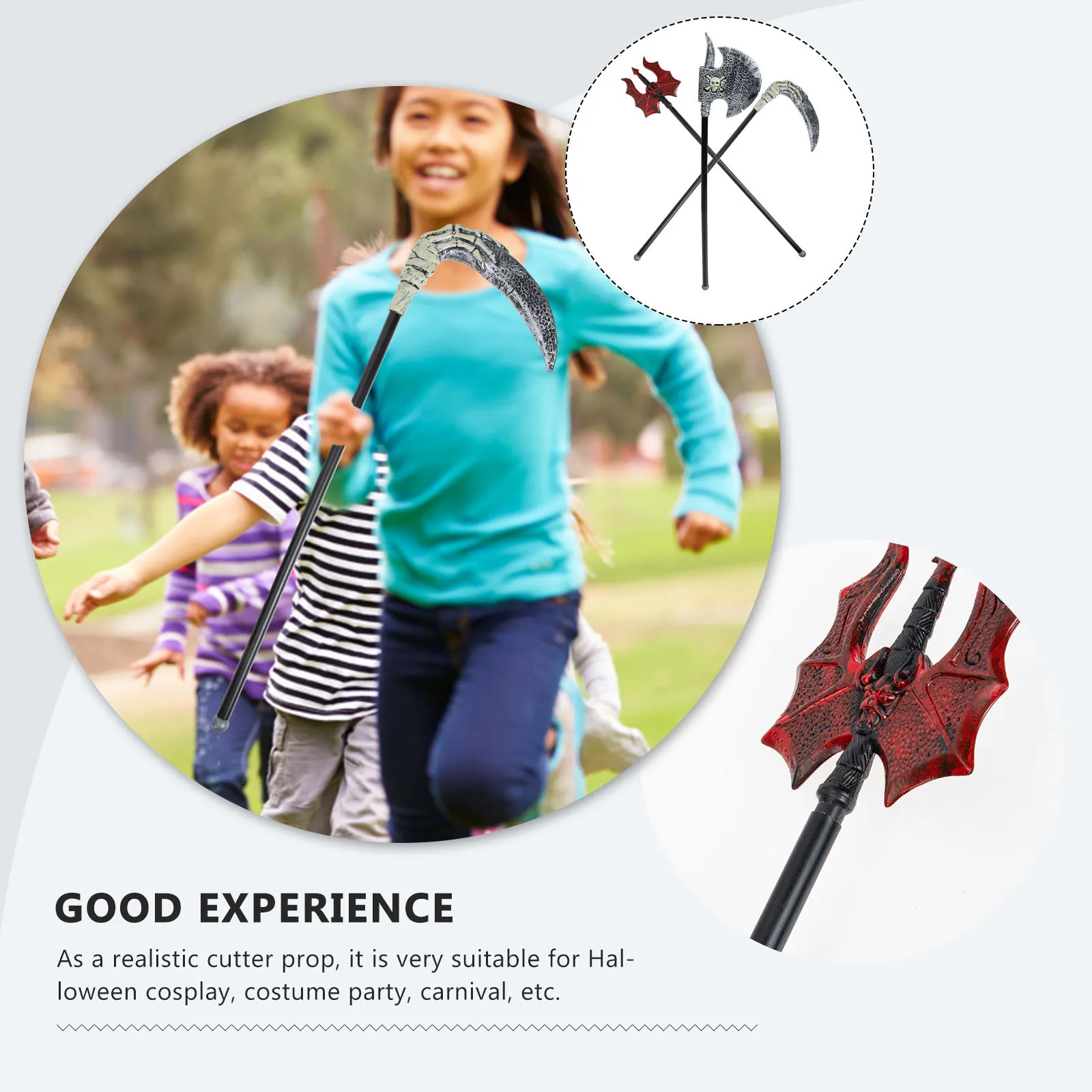 3pcs 할로윈 어린이 축제 코스프레 소품 파티 무대 공연 소품 실물 같은 축제 코스프레 장난감 장식 액세서리