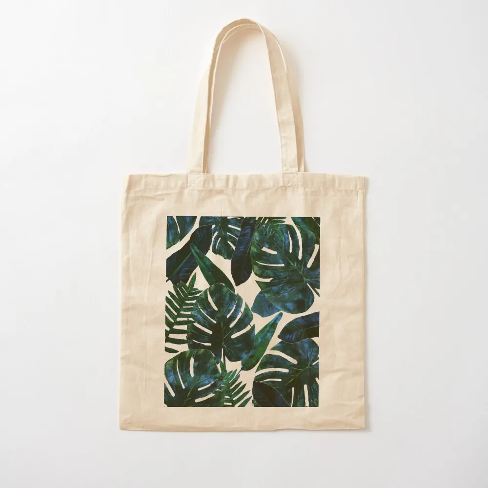 Perceptive Dream Tropical Nature Botanical Plants Painting Palm Monstera Banana Leaves Jungle Tote Bag