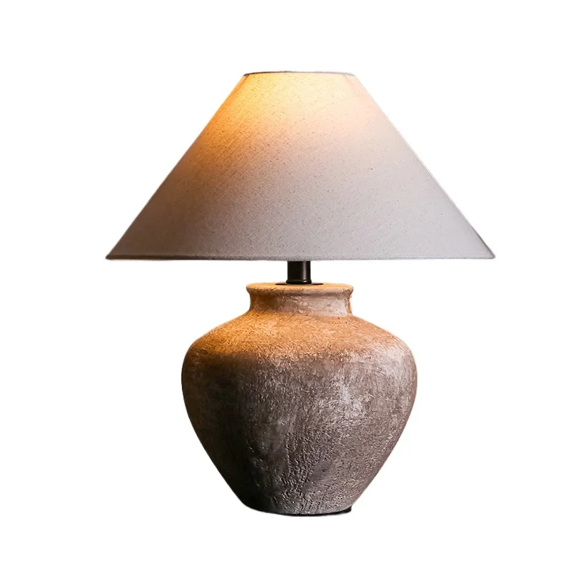 Wabi-sabi Style Table Lamp, Ceramic Pot Ornament, Vintage Decor, Japanese-style Living Room, Bedroom, Hotel