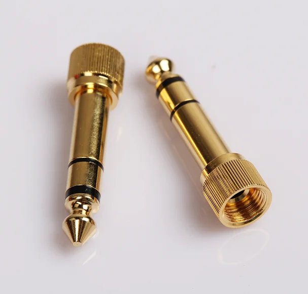 

10pcs High Quality Gold 1/4" 6.35mm Male to 3.5mm Female Plug Stereo Audio Headphone Screw Adapter Connector