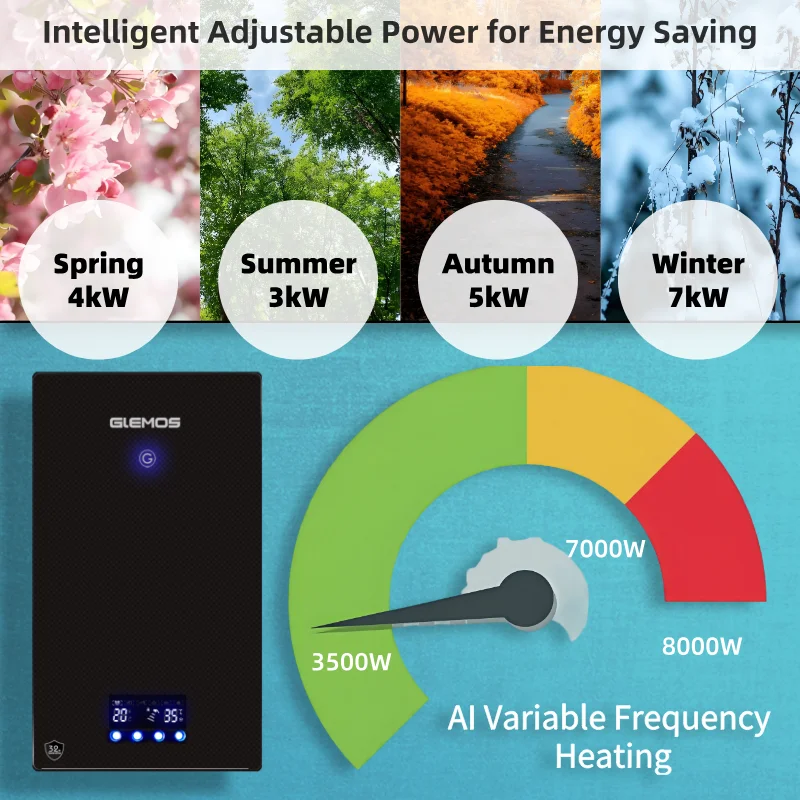 Anti-Leakage Plastic Instantaneous Water Heater 7KW 240V IPX4 Outdoor Car RV Hotel Household Electric Heating Home Appliances