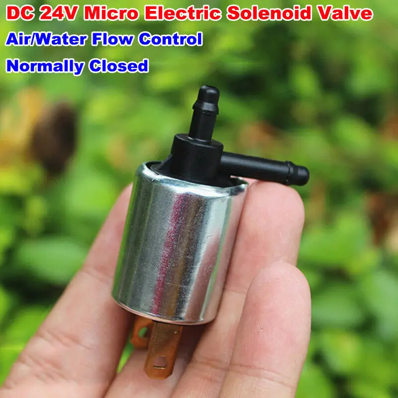 Micro Electric Solenoid Valve DC 24V Mini Water Valve Normally Closed N/C Exhaust Valve Air/Water Flow Control Dispenser Machine