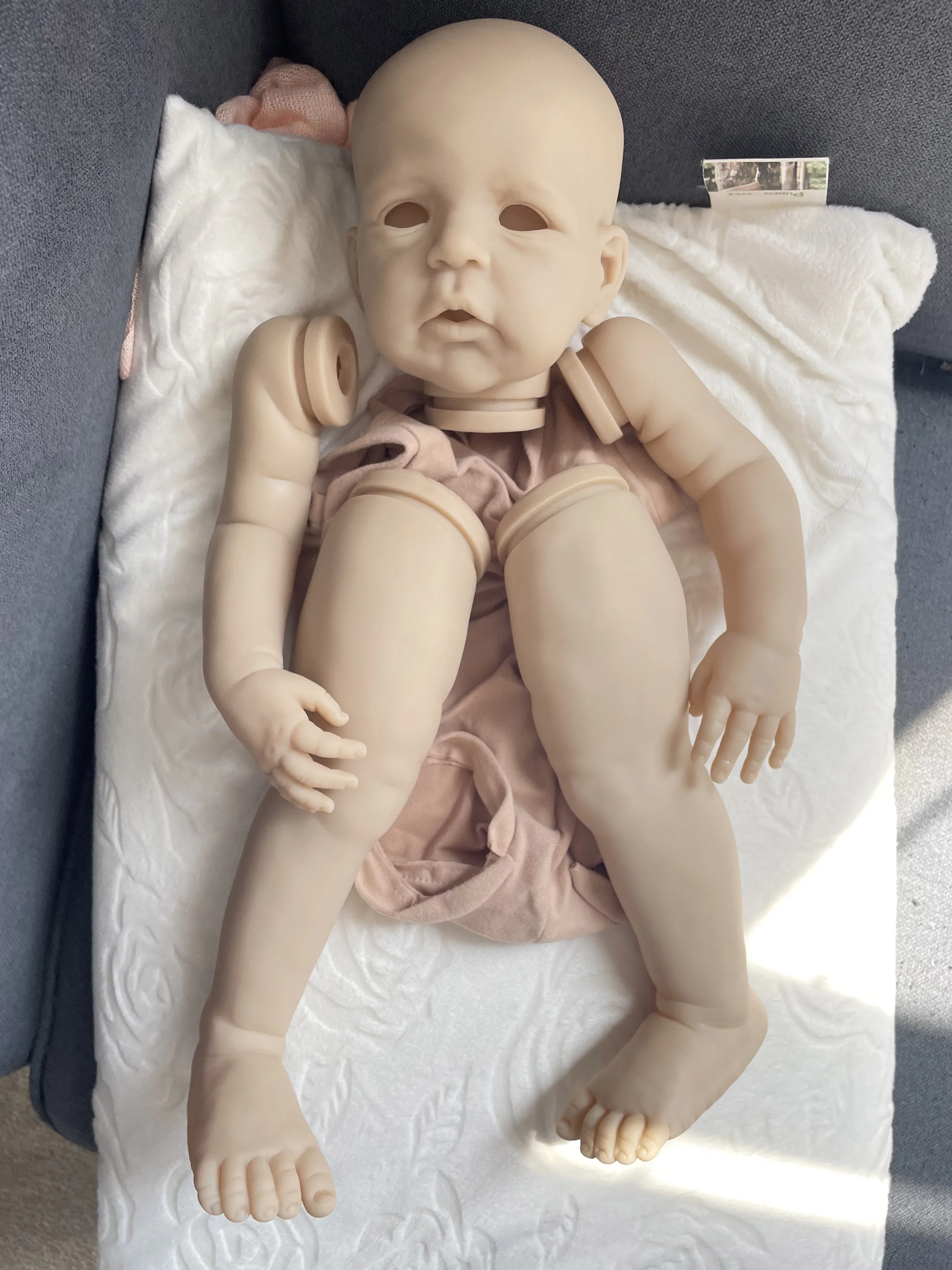 Kit bambola Sandie Reborn 24 '' Kit vuoto non verniciato/Kit già dipinto Parti di bambola fai da te di colore fresco al tocco morbido con corpo in tessuto