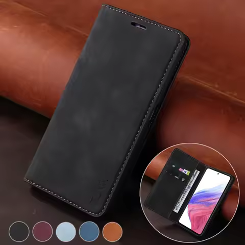 Wallet Skin Feel Flip Leather Case For Samsung Galaxy S22 S21 S20 Plus Ultra FE S10E S10 S9 S8 Plus A12 A13 A50 A51 A52 A52S A53