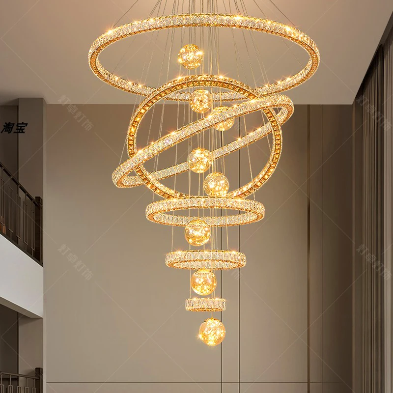 Modern home decoration salon lamps for living room smart crystal Pendant lights dining room indoor lighting