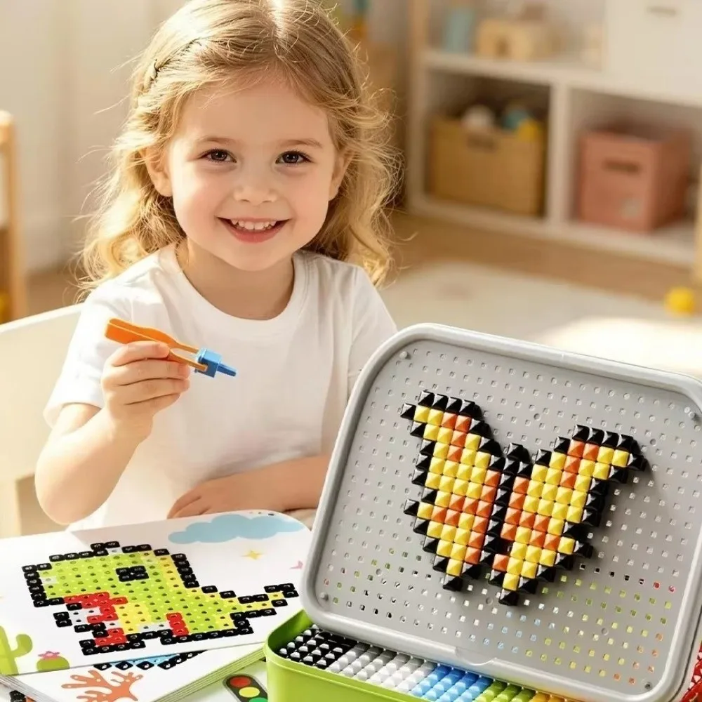 Montessori Concentration Mushroom Nail Brain Game Fine Motor Skills Color Beads Children Puzzle Creative