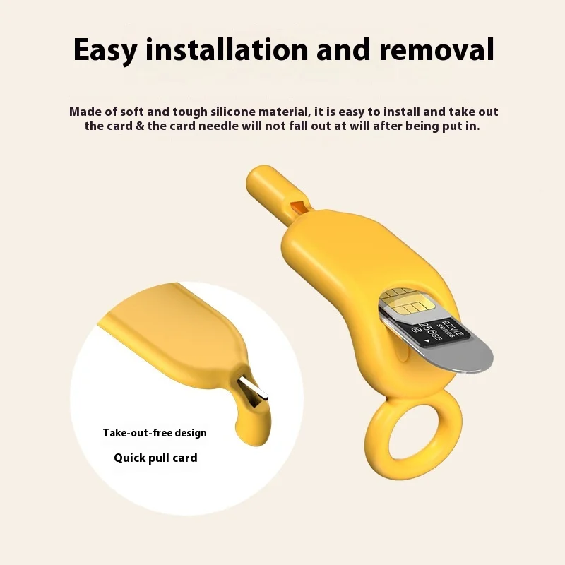 Smiley Face Design Anti-Lost 3-in-1 SIM Ejector Tool & Memory Card Holder - Portable Keychain Phone Accessory for Easy SIM Swap