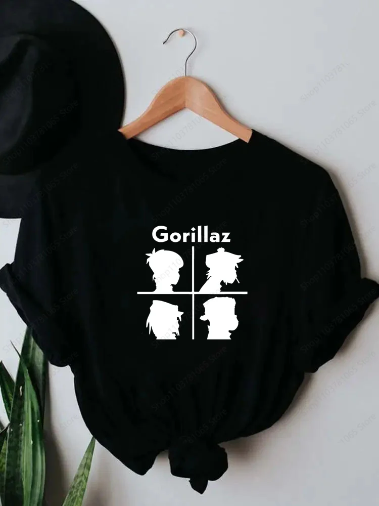 

Футболки Gorillaz, летняя модная футболка с принтом, футболка с изображением рок, Современная музыкальная футболка с граффити, Женская забавная футболка, топ для девочек, черные футболки