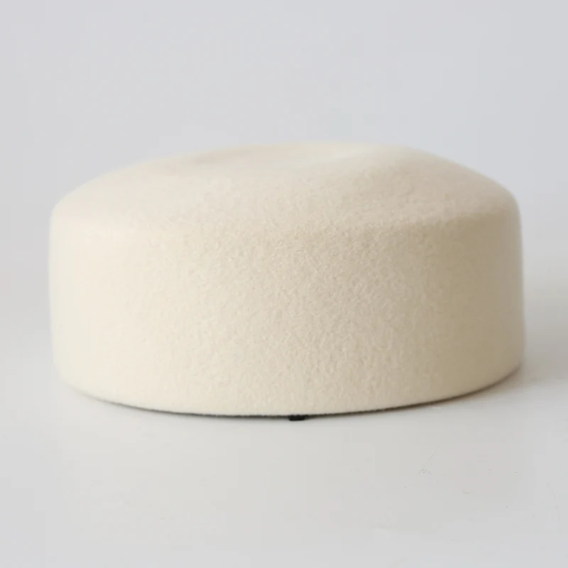 Paris Hüte für Frauen 100 % Wolle Harte Baskenmütze Frauen Filz Kamel Herbst Winter Hut Fedora Fascinator Stewardess Cap Braut Pillbox Hüte – Detail 5