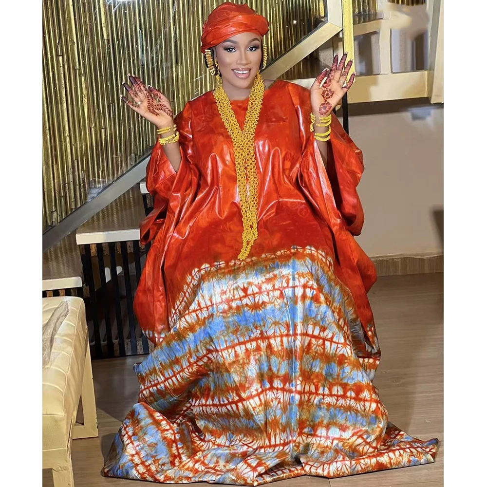 

2025 Newest African Dresses For Women Wedding Bride Party Clothing Plus Size Traditional Riche Dashiki Bride Printing Clothing
