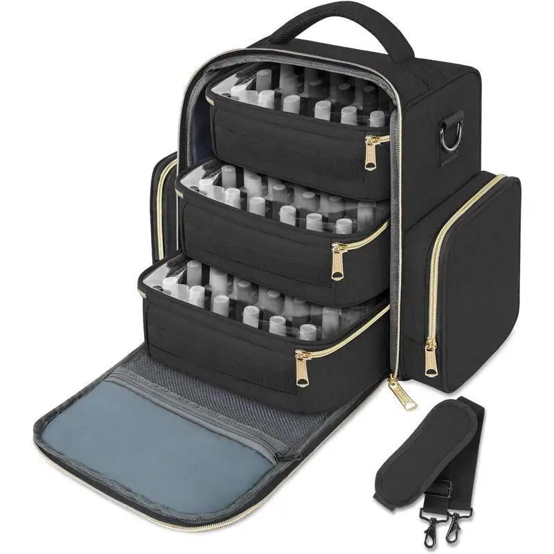 New Three-Layer Large-Capacity Nail Polish Storage Bag Removable Portable Multi-Compartment Essential Oil Bag