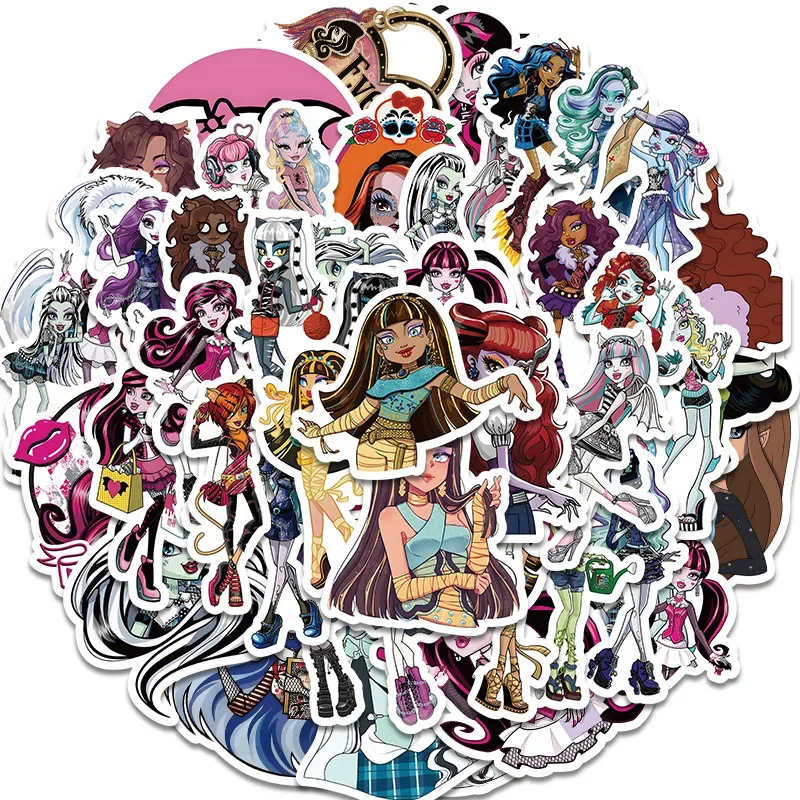 10/50Pcs Anime Monster High School Graffiti Sticker Bicycle Computer Notebook Guitar Car Refrigerator Personality Stickers