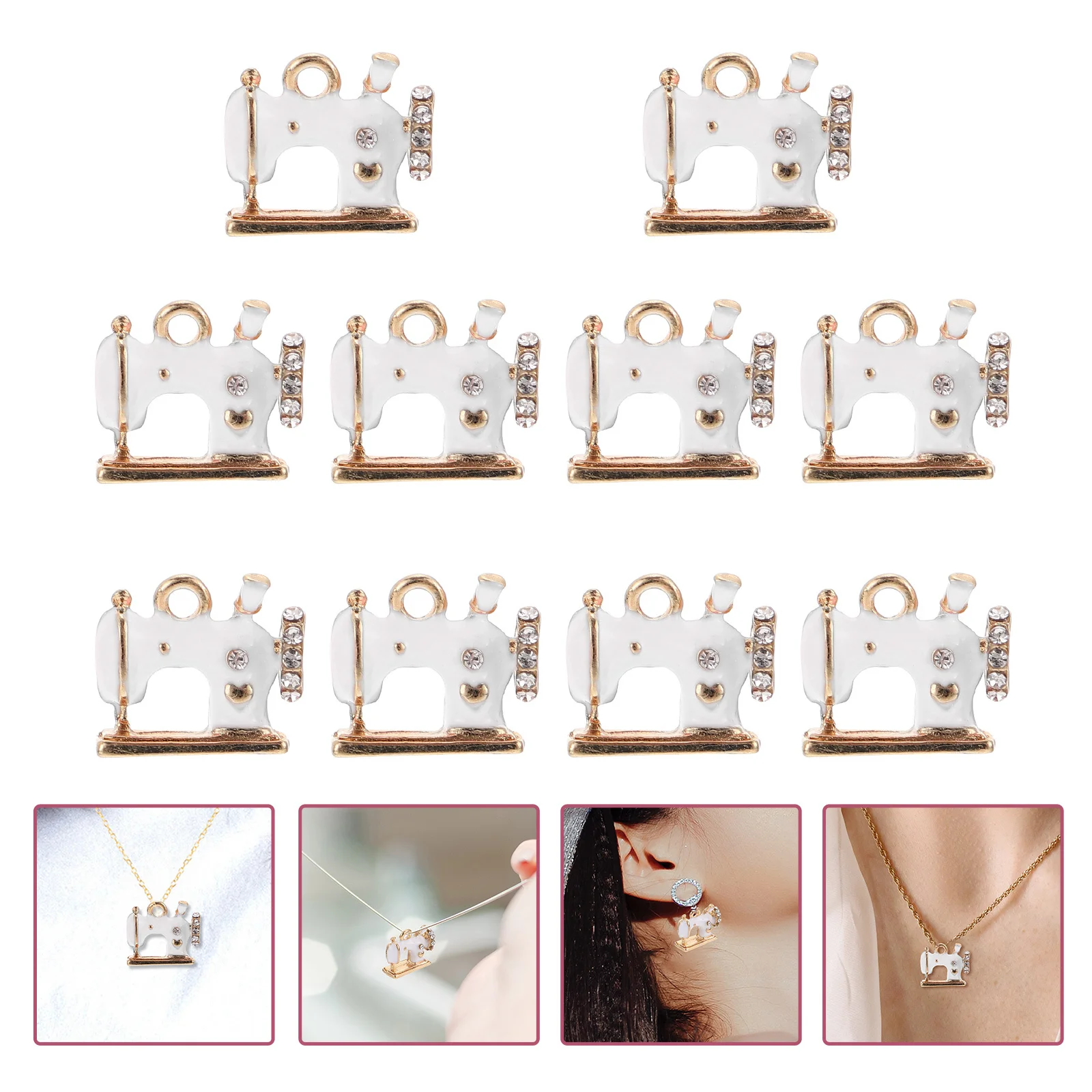 10 Stücke Nähmaschine Anhänger Legierung Vintage Stil DIY Schmuck Charms Halskette Armbänder Schlüsselanhänger Zubehör Schlüsselanhänger Anhänger