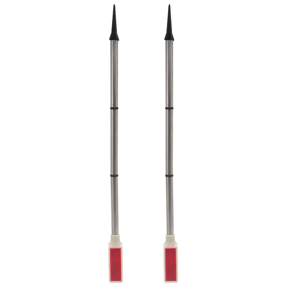 Marqueurs d'allée alimentés, 2 pièces, feux d'avertissement solaires rouges étanches pour allée extérieure, parchemin de route de neige, feu de signalisation solaire