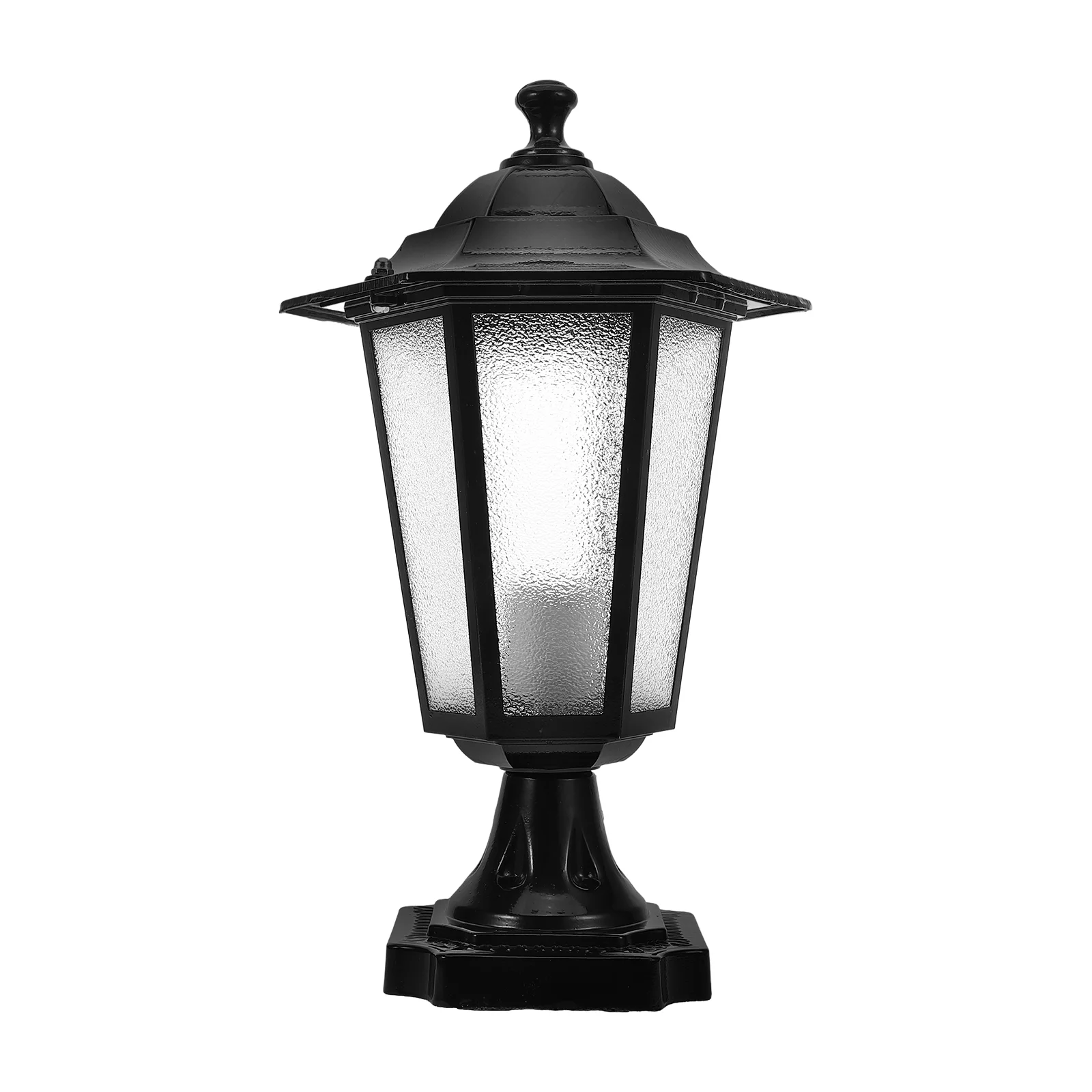 Outdoor Post Light 6 Sided Waterproof Pillar Lamp Black Small Size Easy Installation Door Pillar Lighting Decor