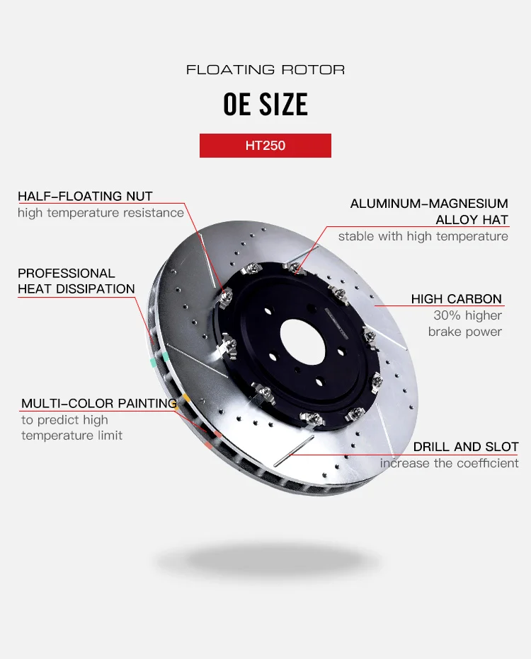 Power Stop CBR6646 Floating High Tech Auto Spare Part Drilled Slotted Big Upgrade Kits Brake Disc for
