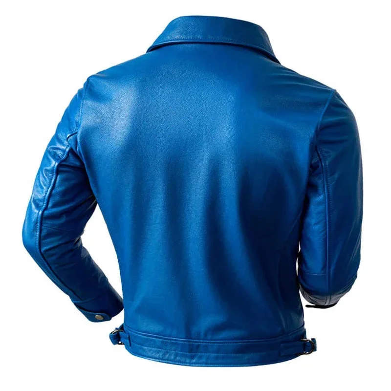 New Arrival Soft Calfskin Genuine Leather Jacket Men's Slim Casual Oversized Coat