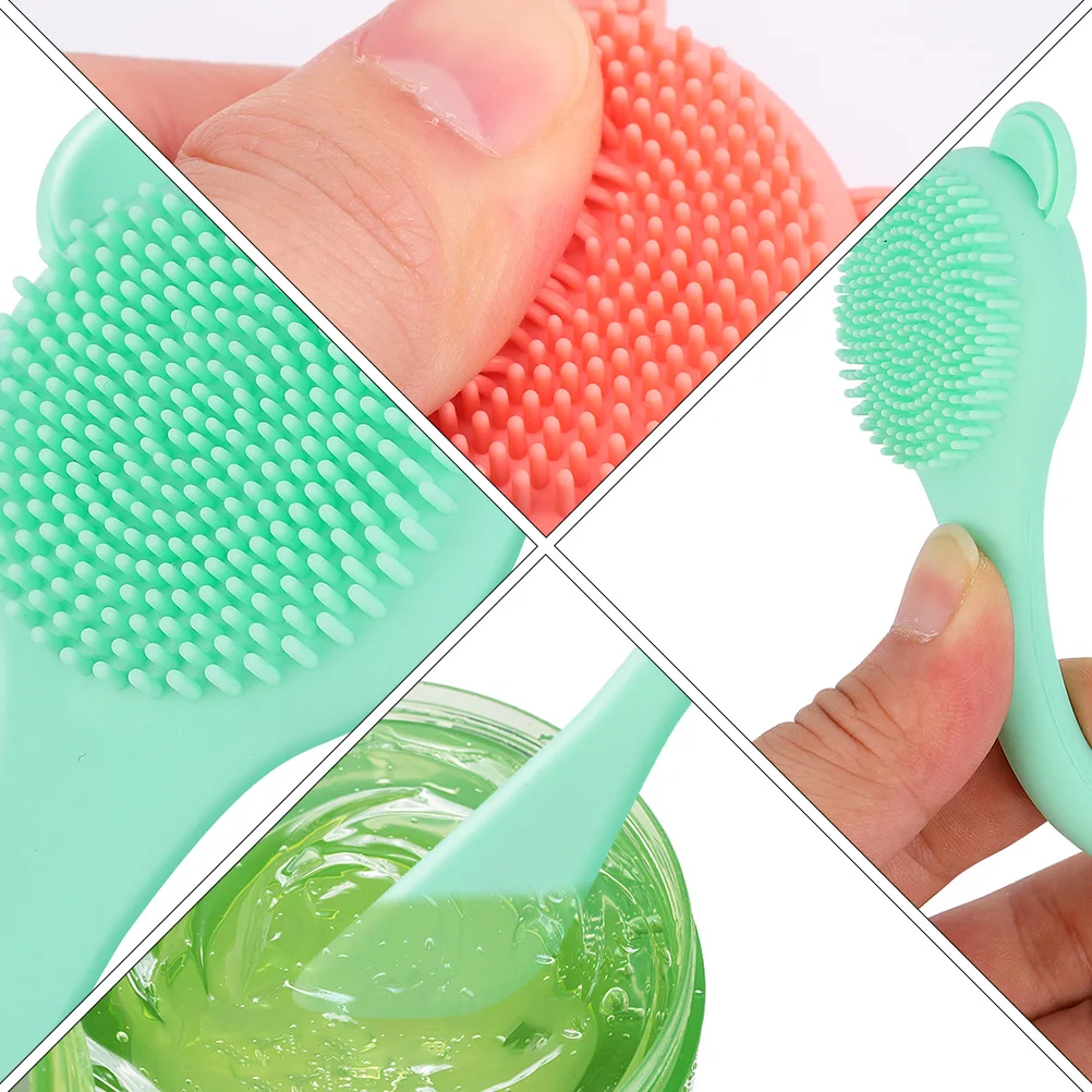 2Pcs Silicone Nose Brush Cleaner Portable Facial Scrub Tool Soft Dense Bristles Waterproof for Blackheads and Pores Cleaning