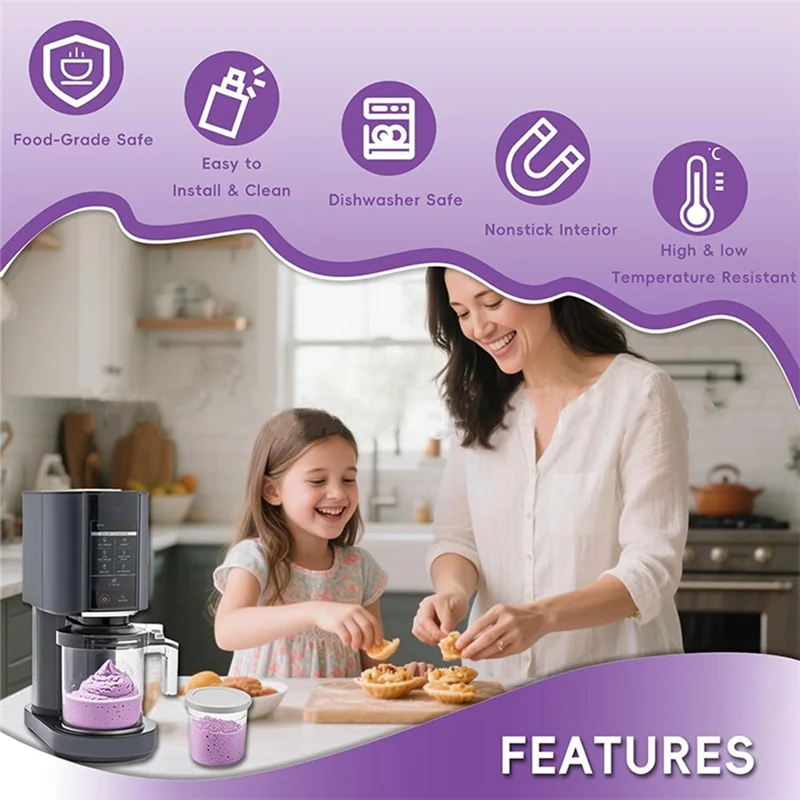 A76G-غطاء وعاء خارجي مع مجداف لقطع غيار خلاط صانع الآيس كريم نينجا NC301 NC300 NC299AMZ CN301CO CN305A