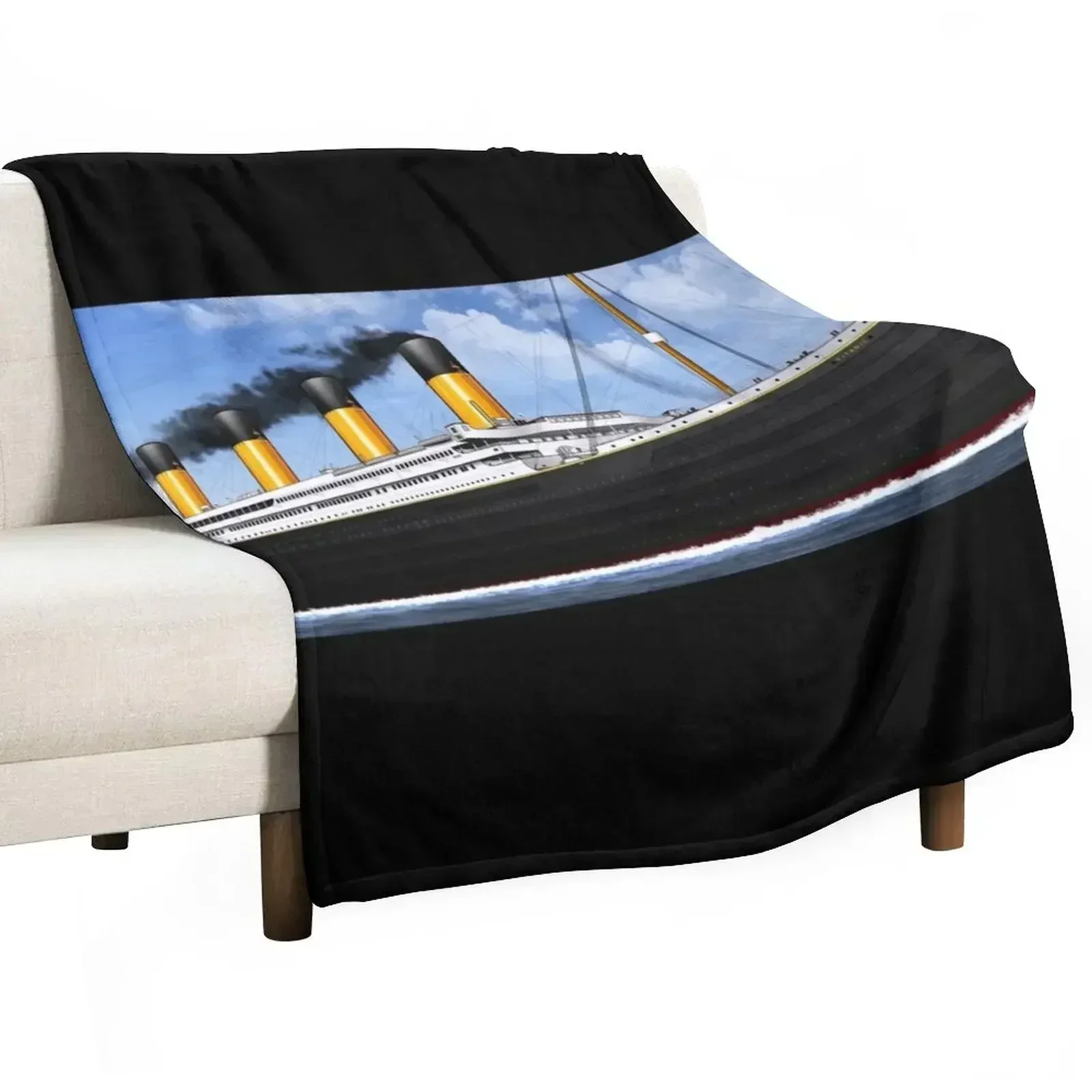 

RMS TITANIC OPEN WATER Throw Blanket Warm Decoratives Soft Big Blankets