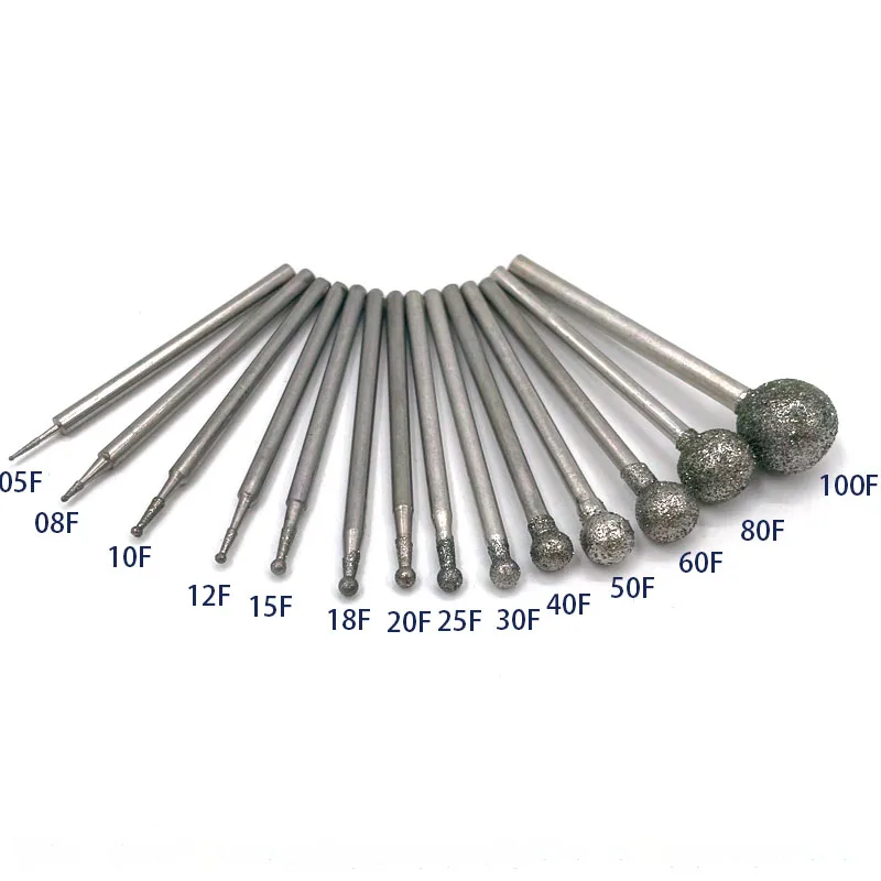 0.5mm - 12mm Ball Diamond Drill Bit Grinding Head Metal Machine 2.35/3mm Shank