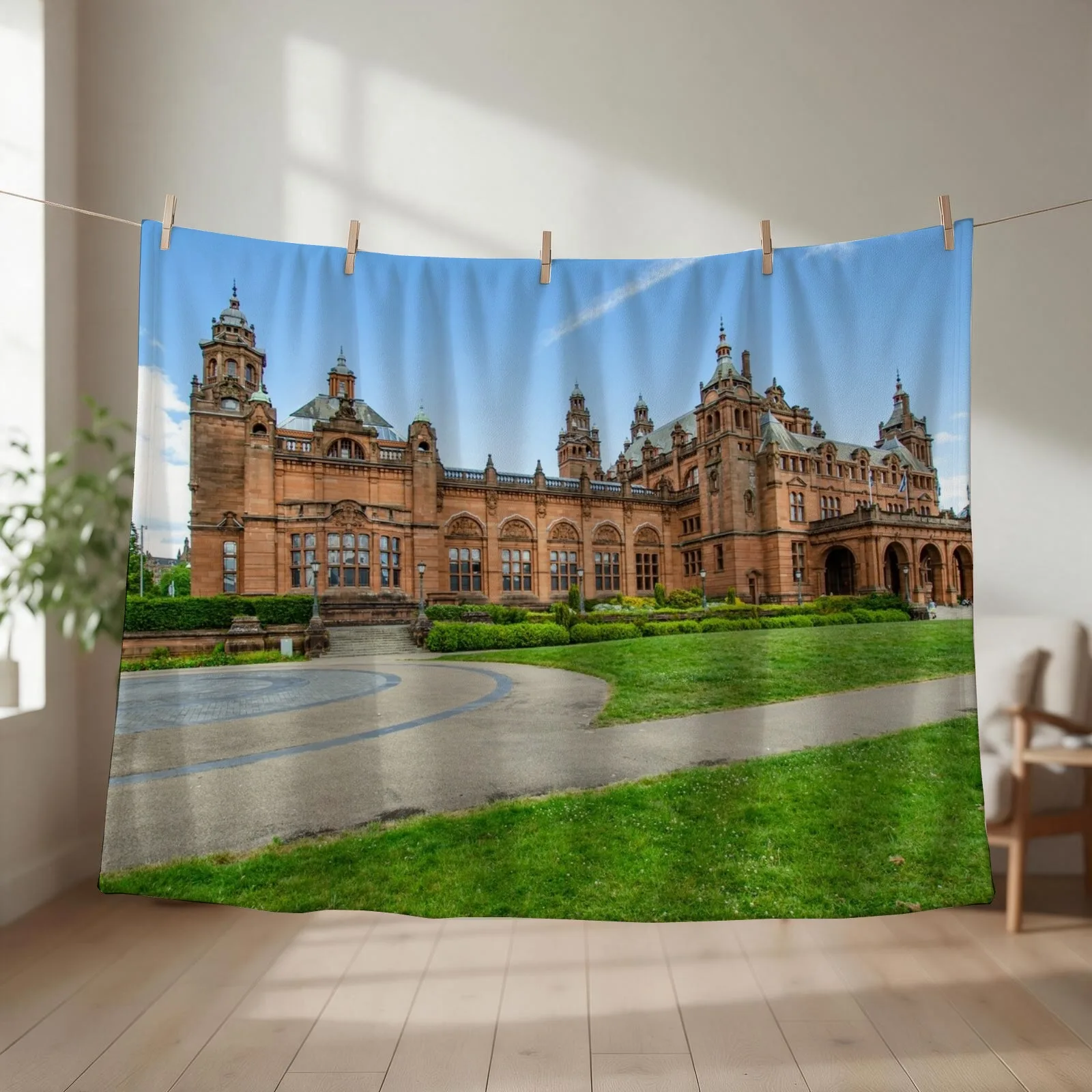 Glasgow Kelvingrove Art Gallery and Museum Scotland Throw Blanket Bed covers Baby Blankets For Baby for babies Blankets