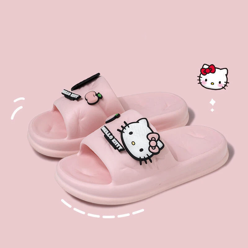 Sanrio Hello Kitty Slippers Shoes Cute Kuromi Cinnamoroll My Melody Women Summer Non Slip Bathroom Shower Slippers Beach Shoes