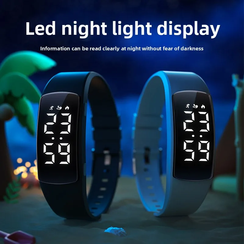 BacktoSchoolGift Kids SmartBracelet WaterproofSwimmingStepCounter SilentAlarmClock ExamWatch forStudents HikingRunning Jump Rope