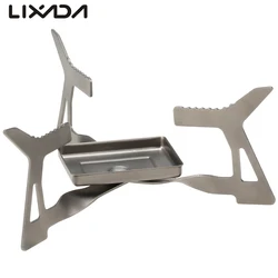 Lixada Folding Camping Stove Ultralight Titanium Alcohol Stove Portable Compact Solidified Alcohol Stove Outdoor Burning Furnace