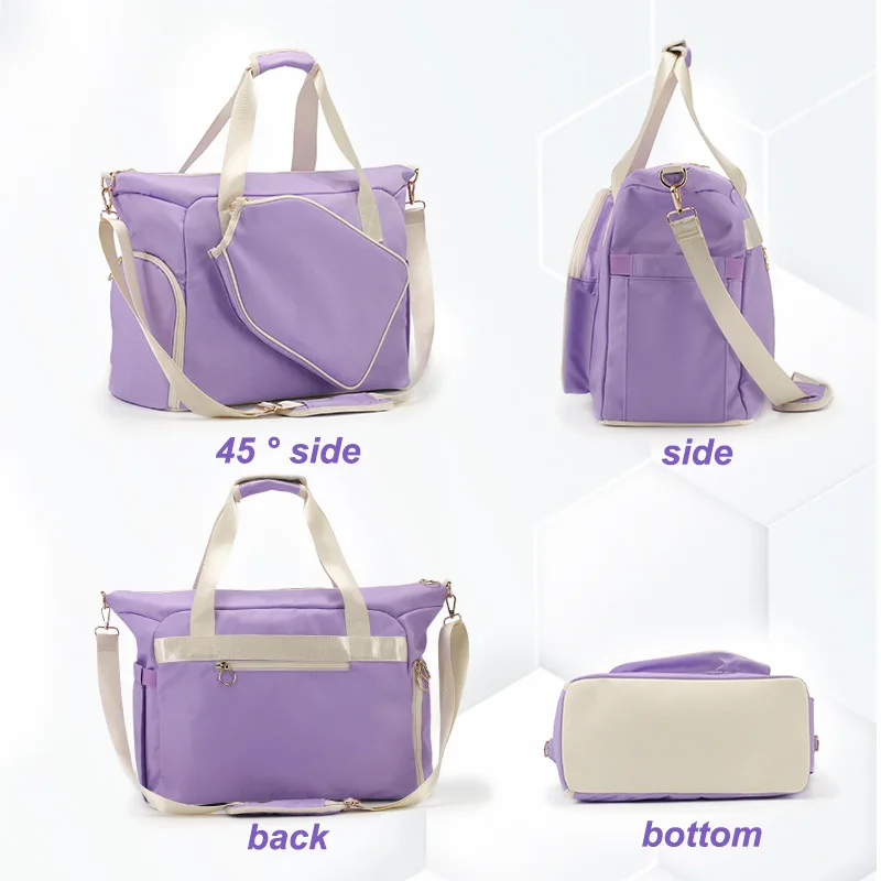 Pickleball Tote Sling Bag for Women/Men/Boy/Girl,Large Capacity,Adjustable Shoulder Strap with Fence Hook Accessories