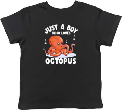 

Octopus Kids T-Shirt Just a Boy Who Loves Octopus Childrens Boys Girls Gift