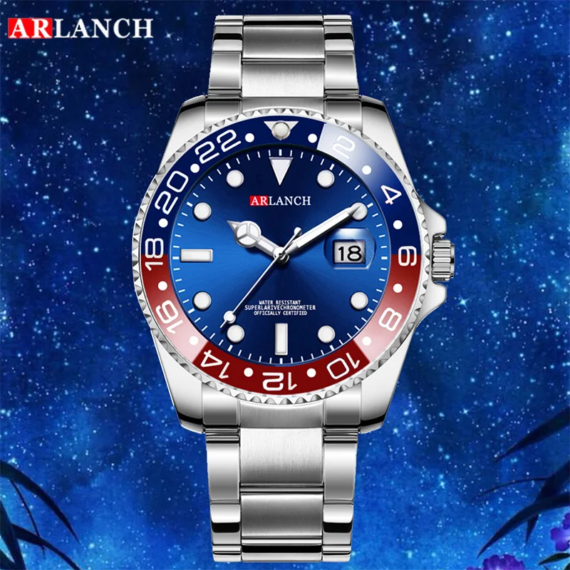 ARLANCH Hot Sell Men Quartz Steel Watch Luminous Date Analog Casual Sport Watch Business Waterproof Watch Male Relogio Masculino