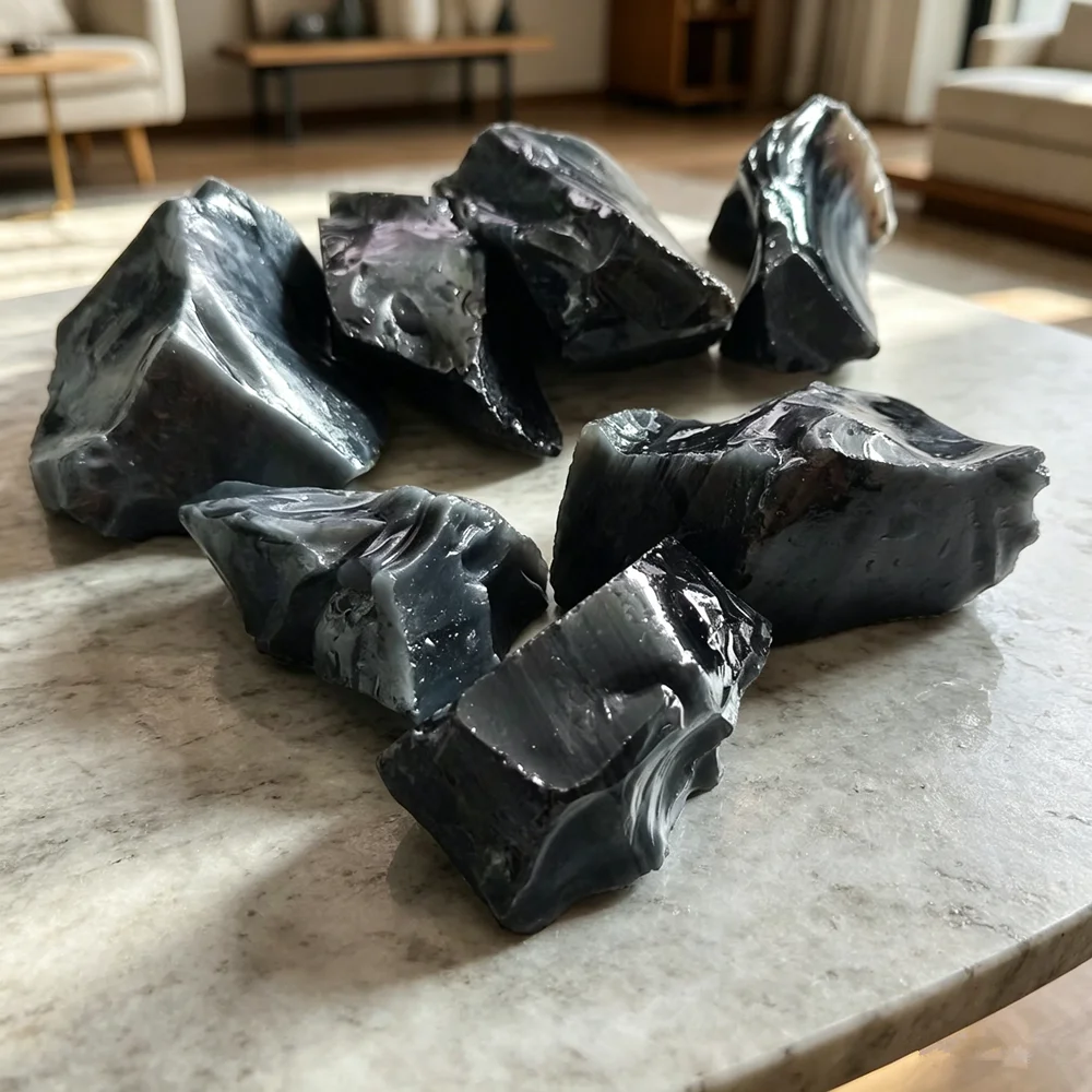 Natural Apache Tears Indian Legend Healing Crystal Black Obsidian