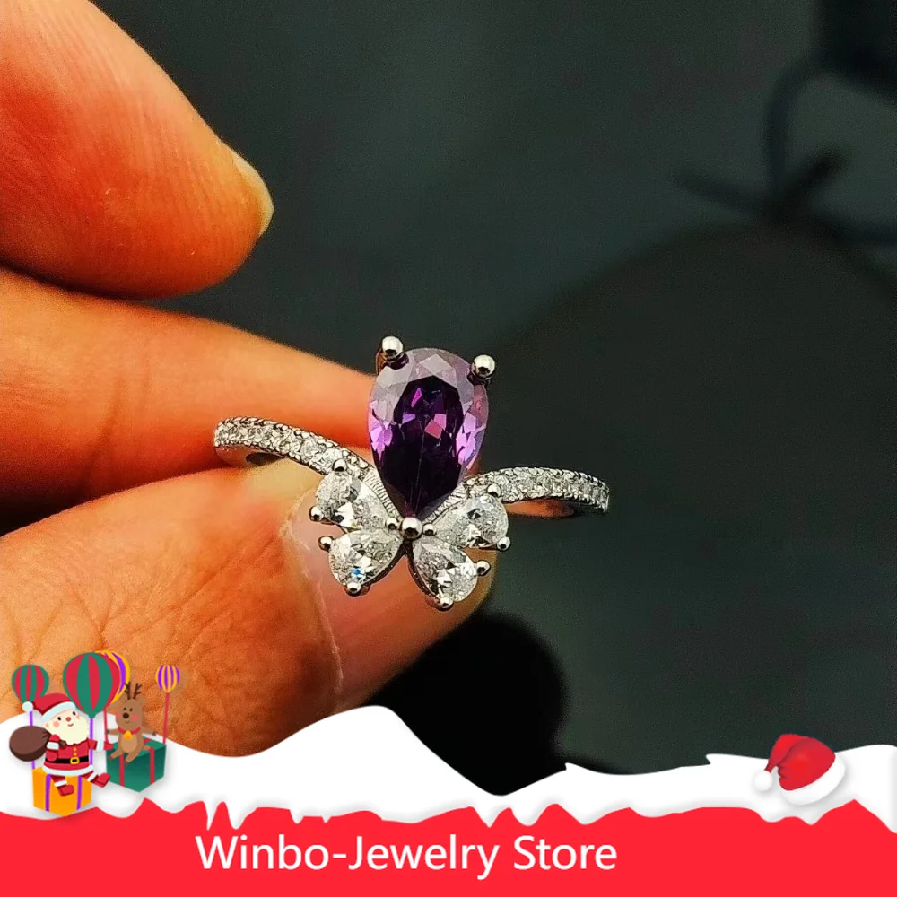 Italian Style - Best-selling Luxurious Crown Waterdrop-shaped High-carat Diamond Open-ended Ring - Open Design Jewelry