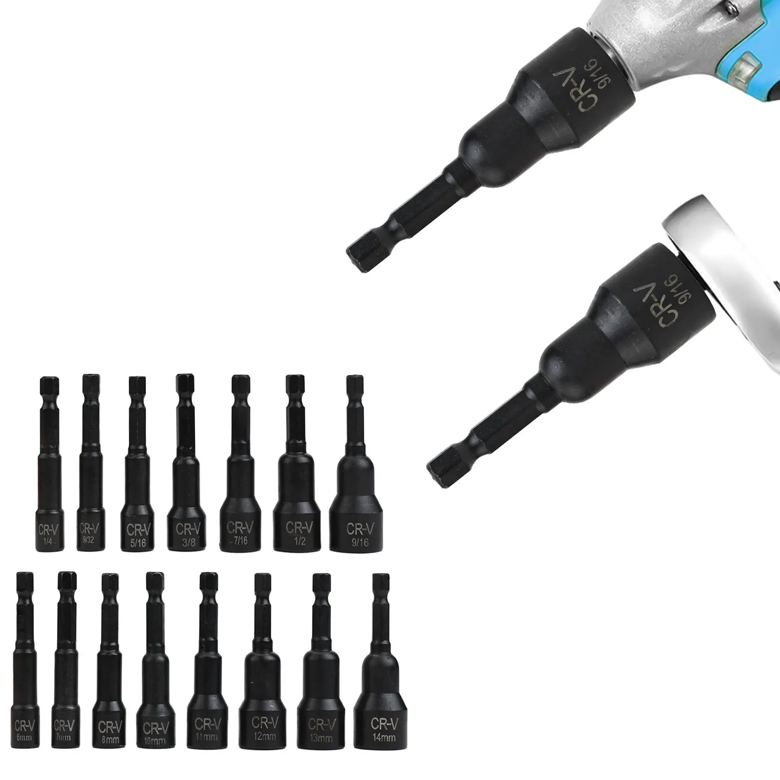

15Pcs Magnetic Nut Driver 1/4inch-9/16inch Metric 6mm-14mm For Impact Nut Driver 2025 Hot Sale Brand. New And High Quality