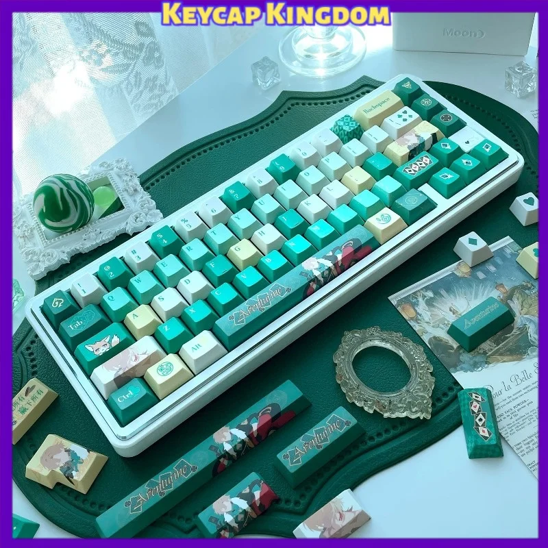 崩壊：スターレイル-アヴェンチュリン-アニメ-ゲーム-キーキャップ-メカニカルキーボード-pbt-5面昇華プリント-カスタムキーキャップ-pcアクセサリー-ギフト