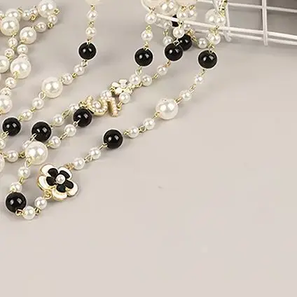 1PCS Classic Exquisite Pearl Long Sweater Necklace Fashion Lady Party Wedding Crystal Jewelry