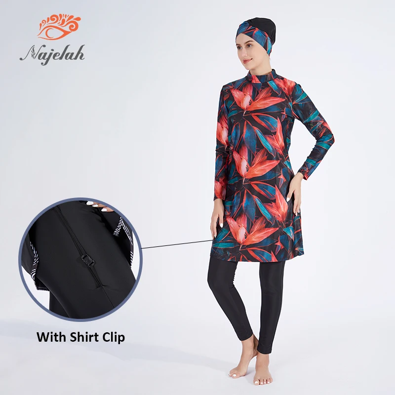 Muslim Modest Burkini Swimwear Hijab Full Cover Ups Swimsuit For Women Islamic Long Sleeve Designer Swimming Suit Swim Bathing