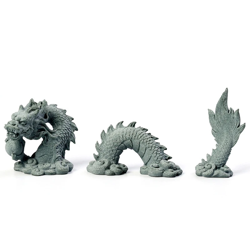 1Set Chinese Style Stone Dragon Aquarium Micro Landscape Decoration Fish Tank Ornaments Fishbowl Accessories Home Desk Ornament