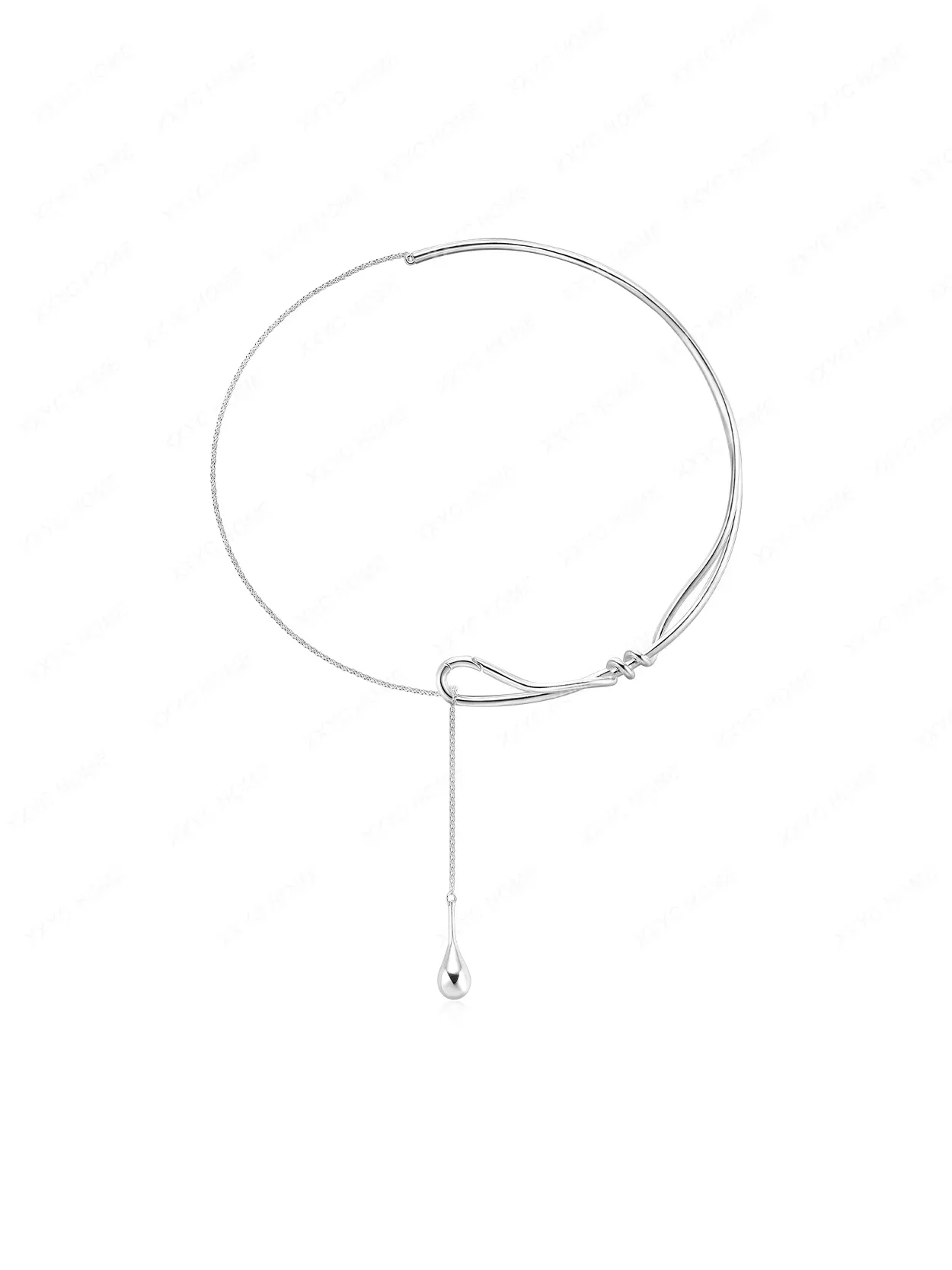 

Simple temperament design feeling water drop necklace summer new niche pull collar collarbone chain