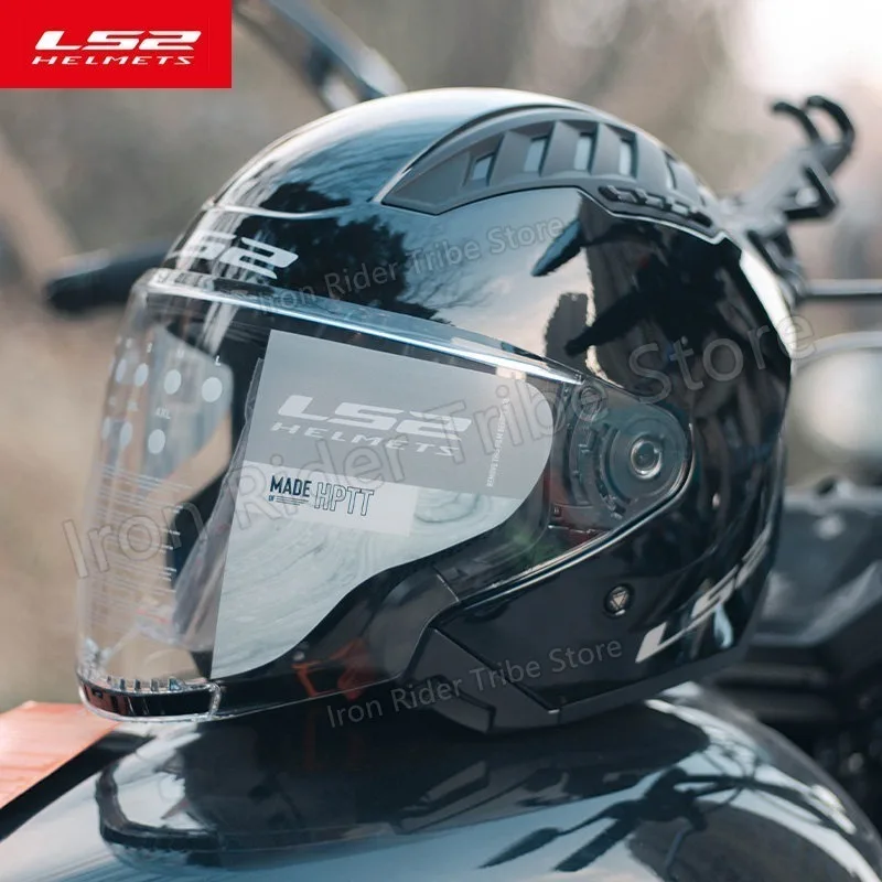 Retro Vintage LS2 OF600 COPTER DOT ECE Dual Lens Open Face Motorcycle Helmet Scooter Unisex Capacetes Casco Moto Protective