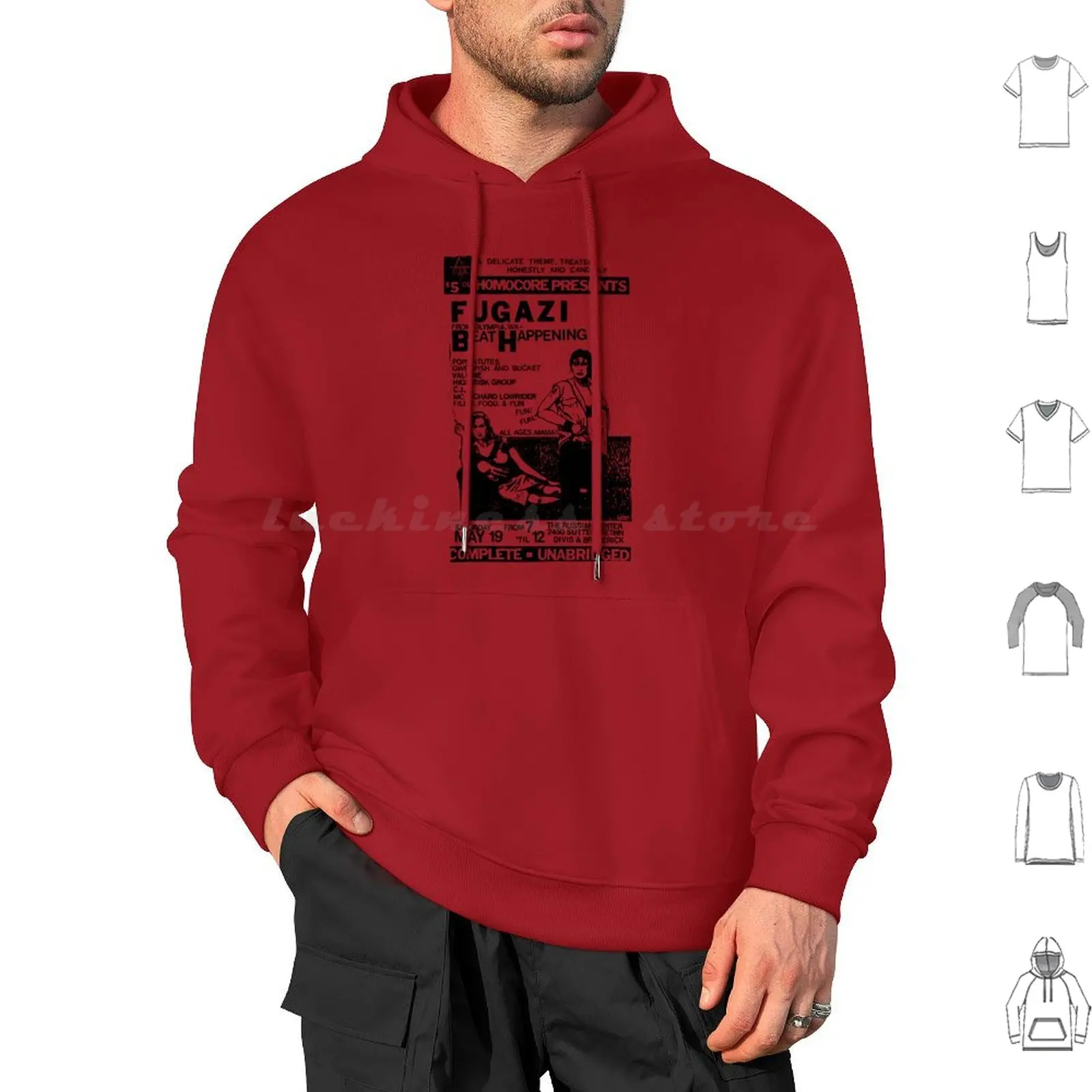 

Fugazi Beat Happening Gig Poster Hoodie cotton Long Sleeve Fugazi Beat Happening Hardcore Emo Indie